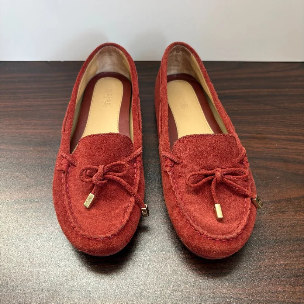 Michael Michael Kors Daisy Suede Moccasin Flats Red/Mandarin Country Club 7.5